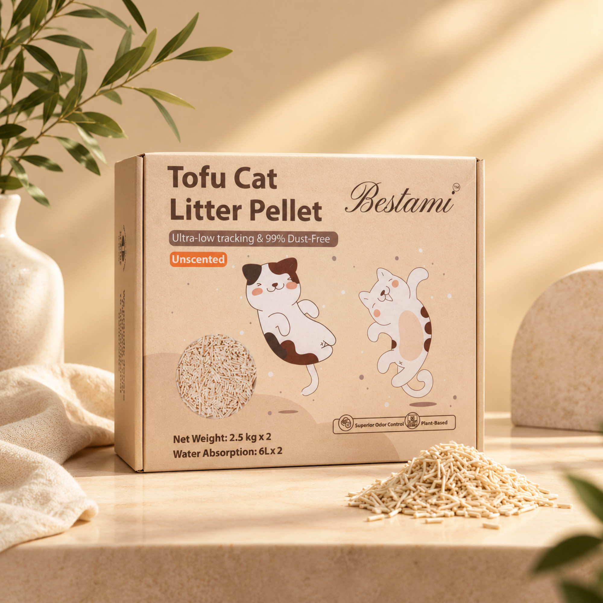 Bestami tofu cat litter 5kg kraft box